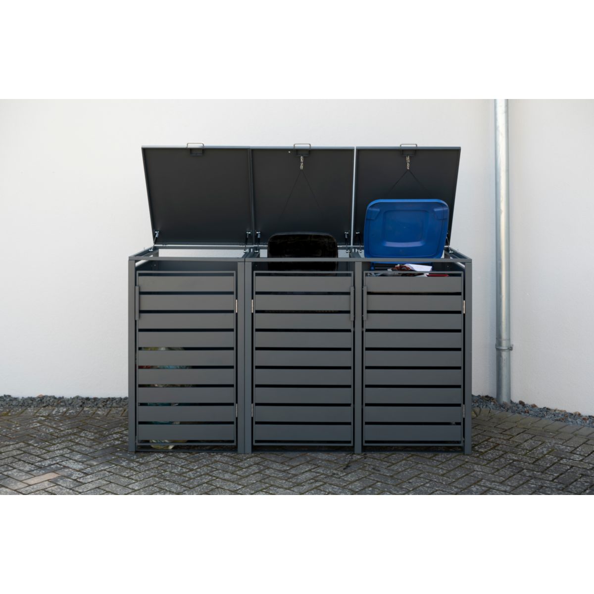 Westmann Mülltonnenbox Kubus 3x 240 L 80x200x116 cm Bild 5