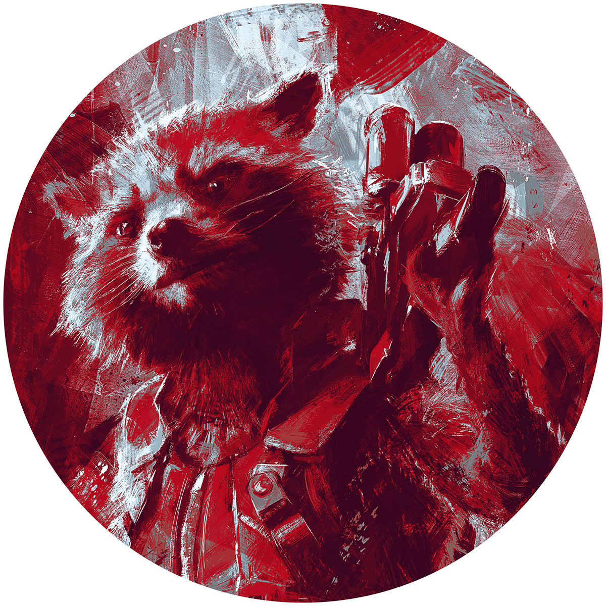 Komar  Selbstklebende Vlies Fototapete rund Avengers Painting Rocket Raccoon Durchmesser 125 cm Bild 2