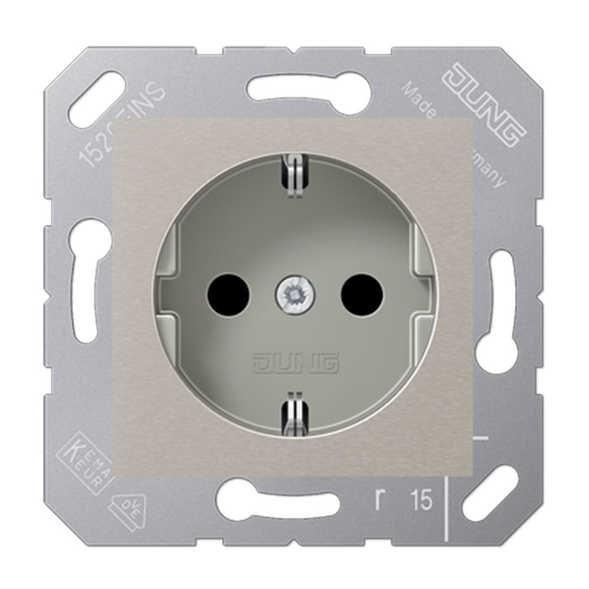 Jung SCHUKO-Steckdose CD 500 für Klappdeckel platinfarben