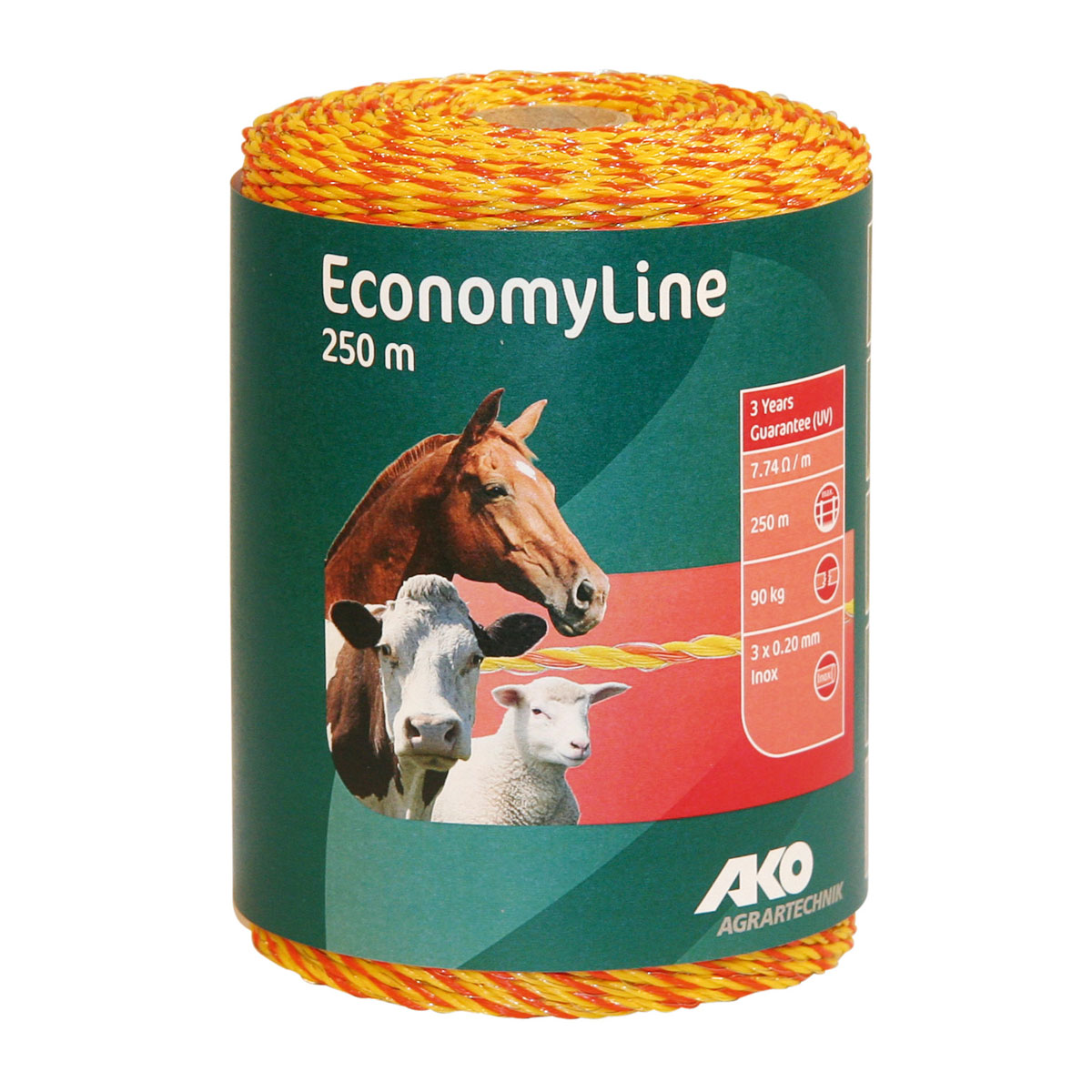 Weidezaunlitze EconomyLine 250 m gelb-orange Bild 3