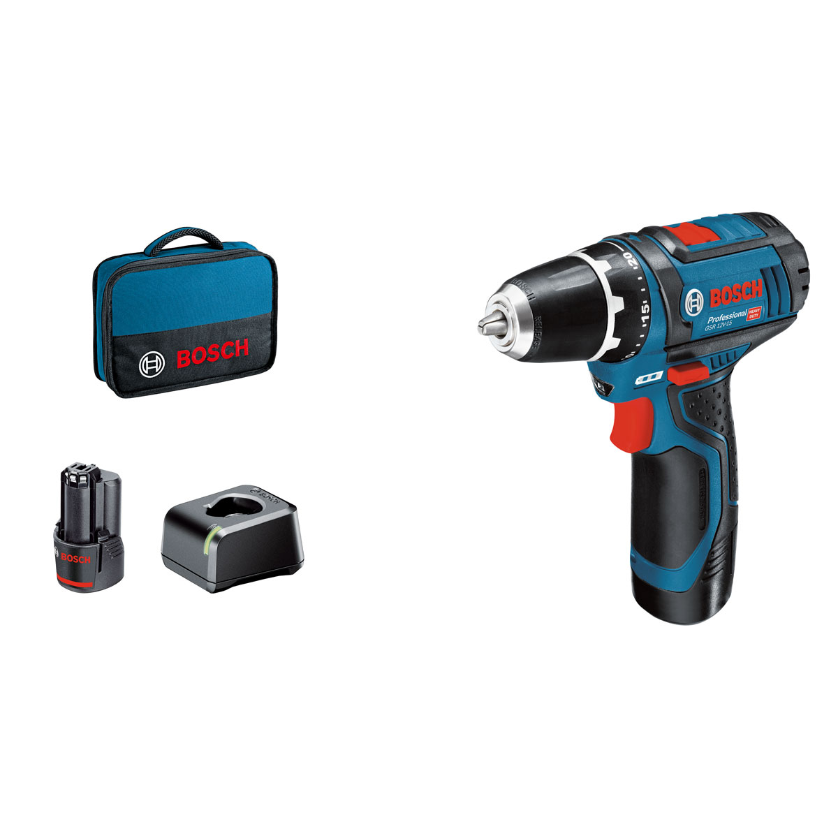 Bosch Professional  Akkuschrauber-Set GSR 12V 15 4-teilig Bild 3