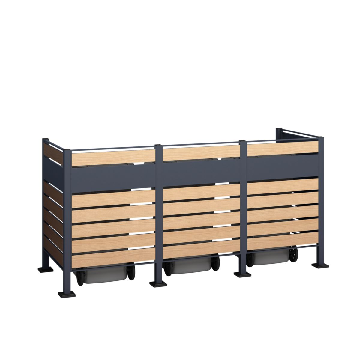 Westmann Mülltonnenverkleidung Planum 3x 240 L 1er Box 90x250x120 cm