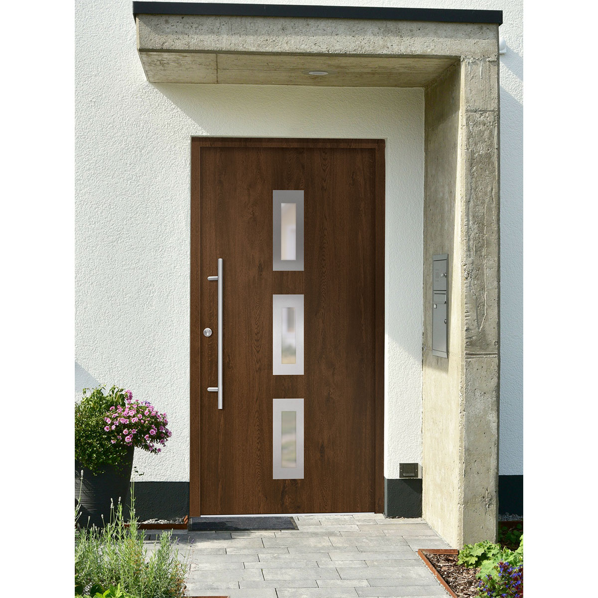 SplenDoor  Premium-Haustür Passivedoor Aalborg energiesparend nussbaum 100 x 210 cm links Bild 2