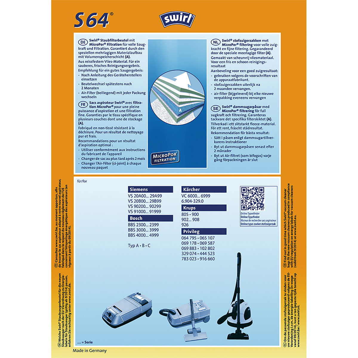 Staubsauger-Beutel S 64 / S 66 EcoPor Bild 2