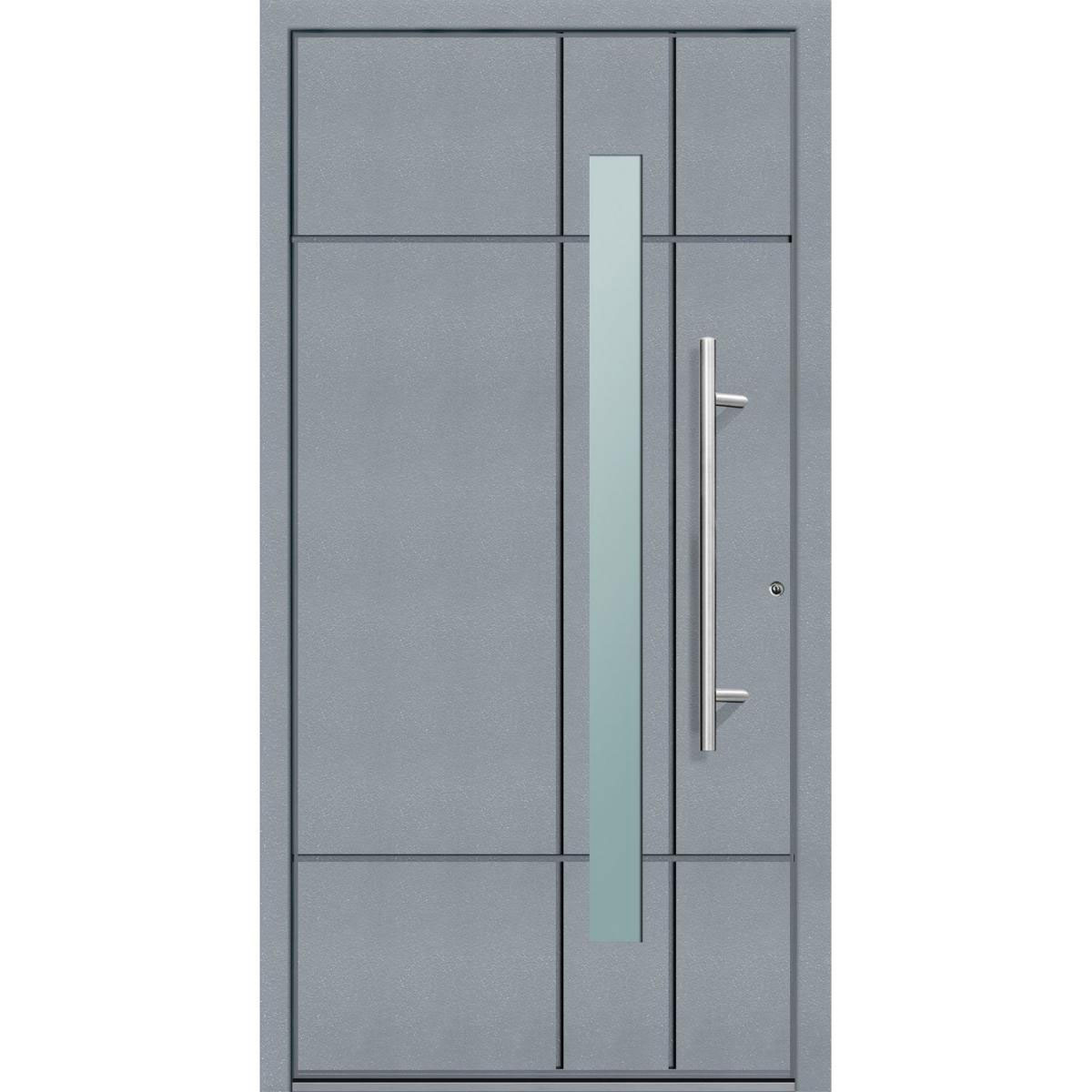 Aluminium Sicherheits-Haustür Palermo Superior 60 mm grau 110 x 210 cm Anschlag rechts inkl Griffset Bild 1