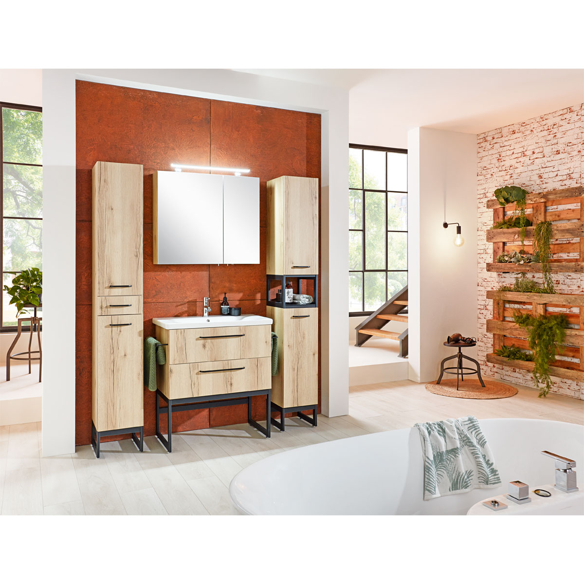 Badmöbel-Set Visby Wildeiche Bild 2