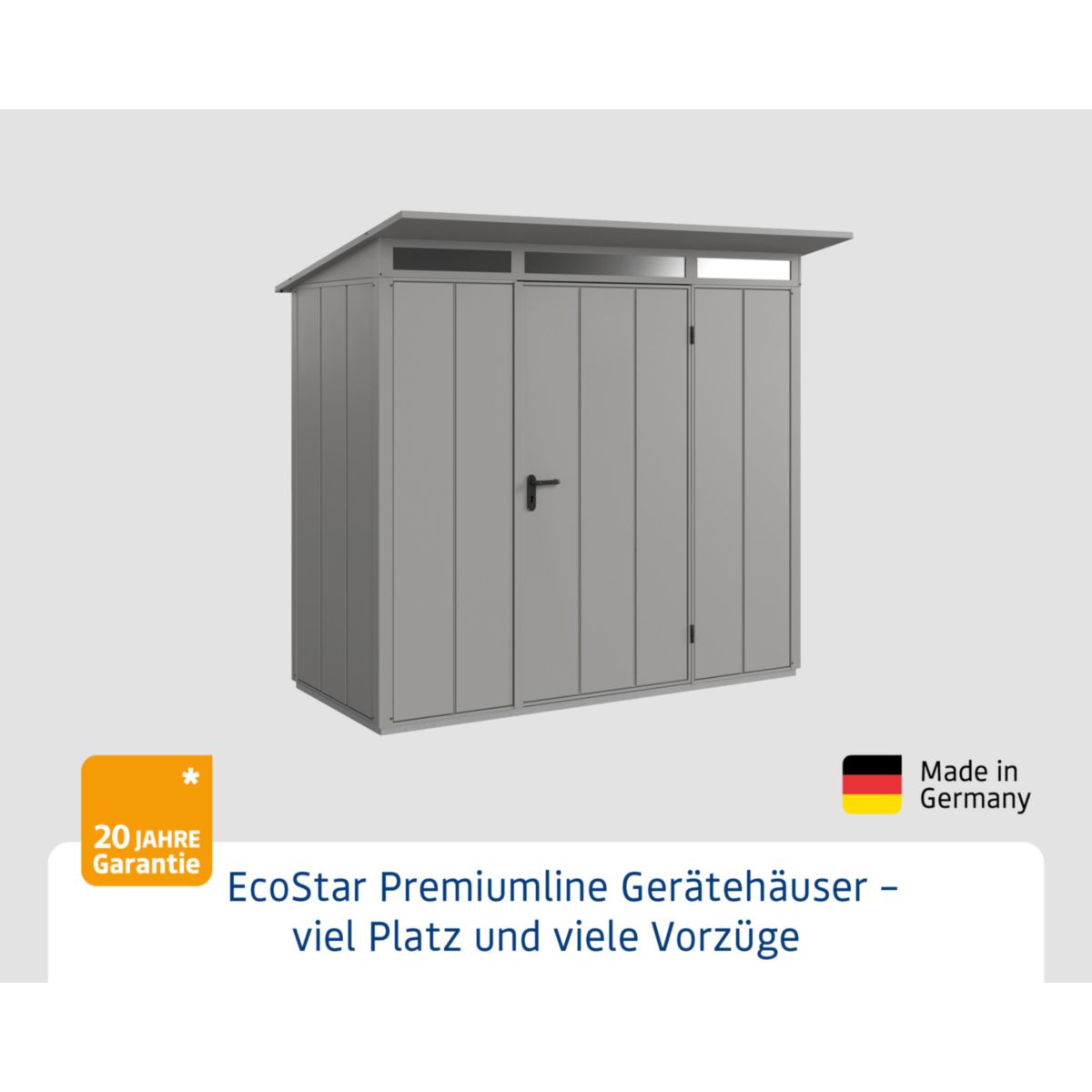 EcoStar  Gerätehaus Elegant-PTyp 1RAL9007 1 flg Bild 2