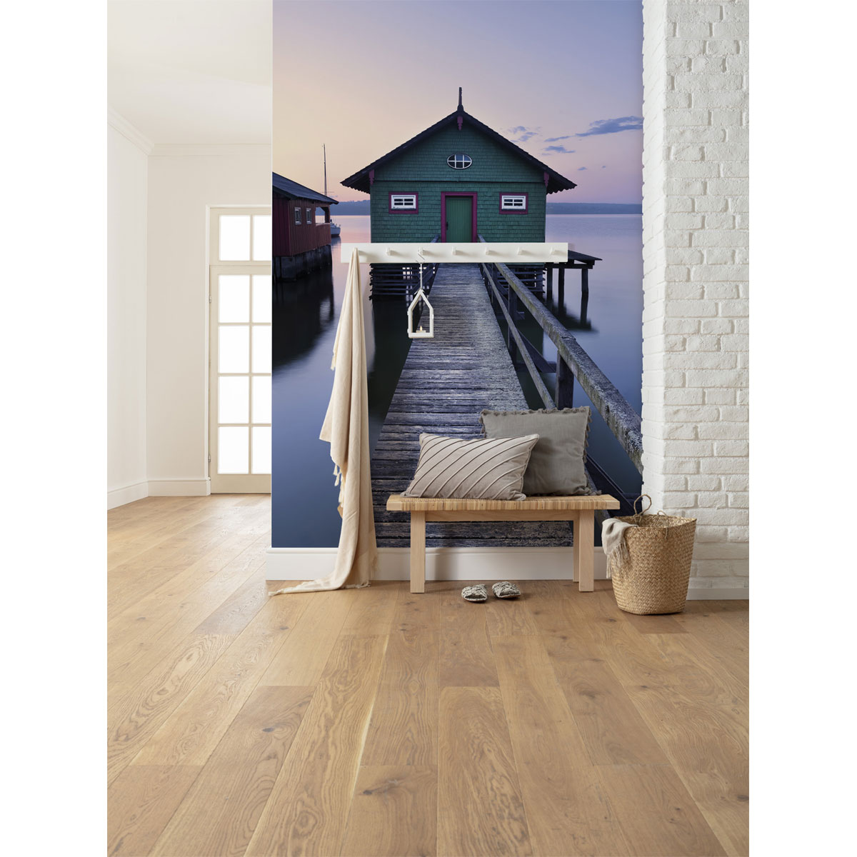 Komar  Vlies Fototapete Das grüne Bootshaus 200x280 cm