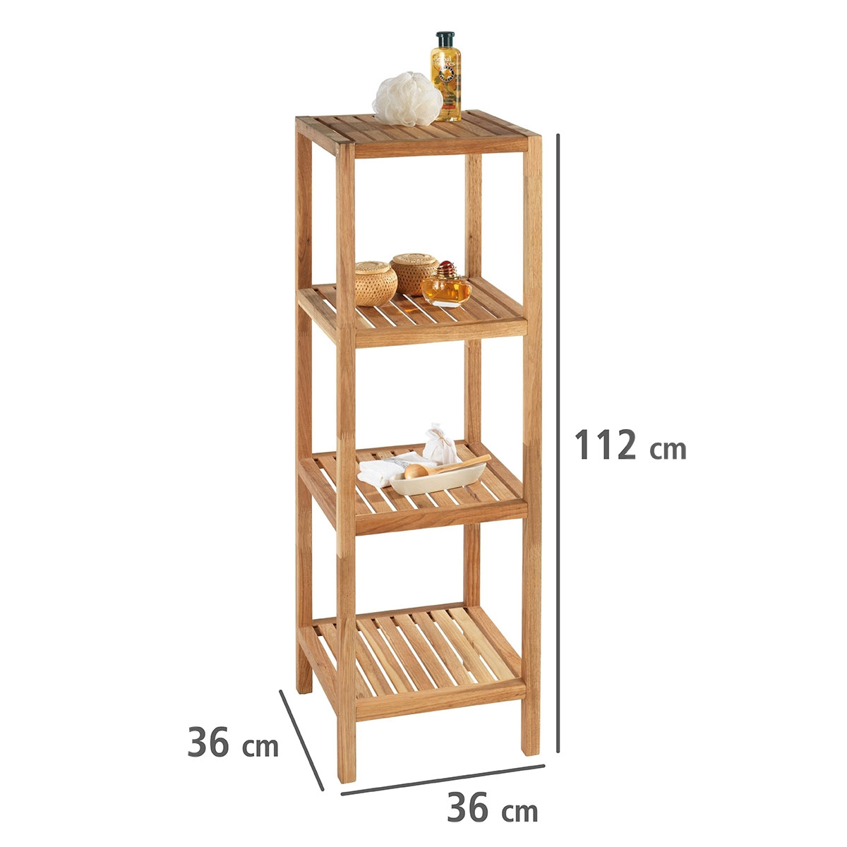 Wenko  Regal Norway mit 4 Böden Walnussholz massives Walnussholz Bild 4