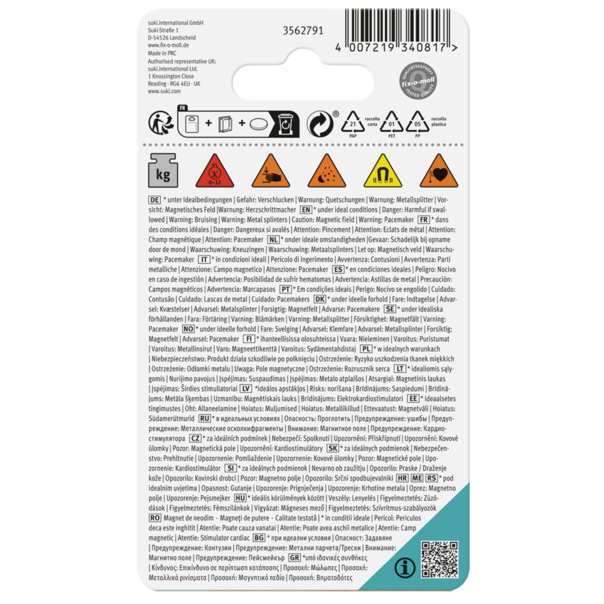 Suki Magnet Neodym mit Senkbohrung Ø 22 x 4 mm, gummiert, schwarz Bild 3