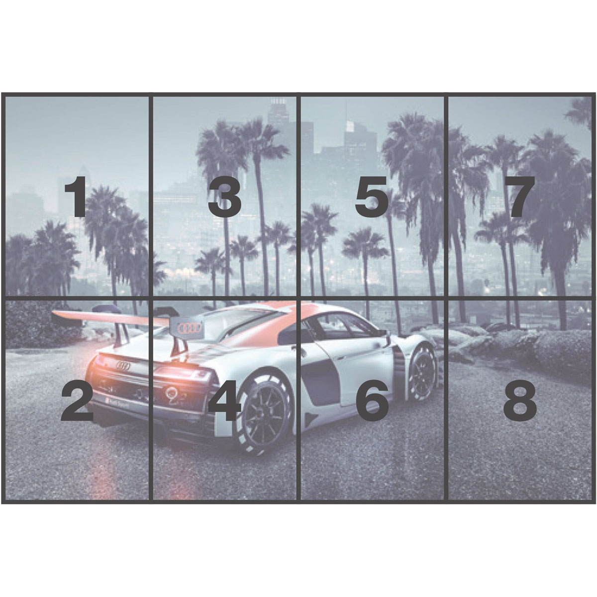 Komar  Papier Fototapete Audi R8 L.A. 368x254 cm Bild 3