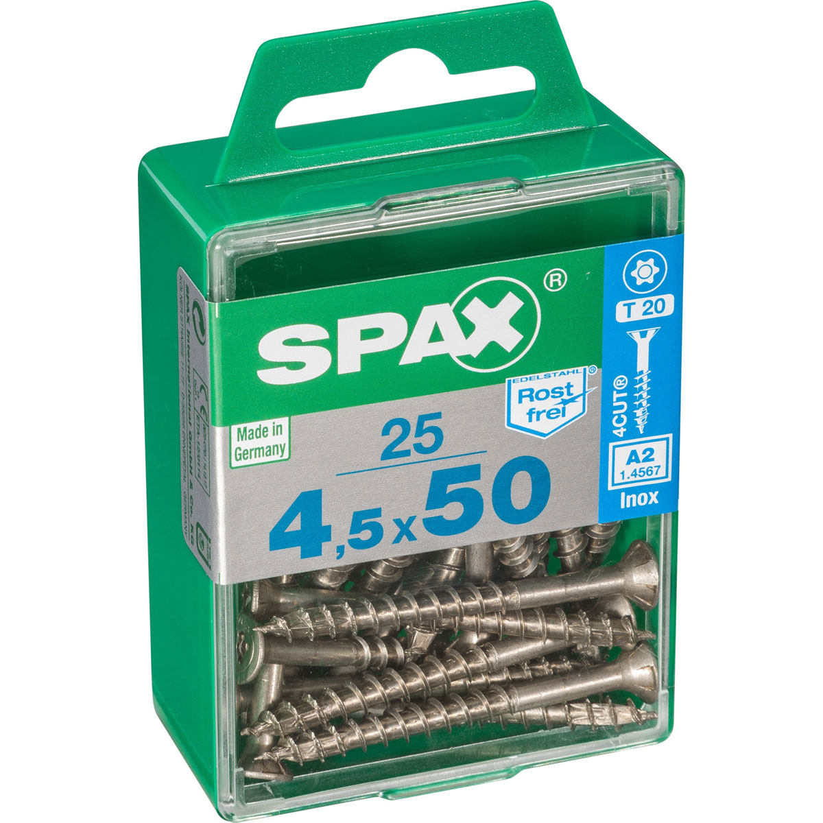 Spax Edelstahlschrauben Senkkopf 4,5 x 5 x 50 M 25 Stück Bild 2
