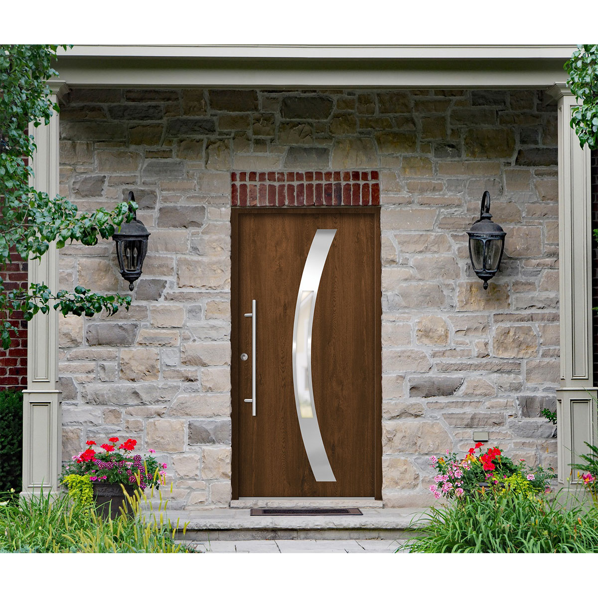 SplenDoor  Premium-Haustür Passivedoor Goeteborg RC2 energiesparend einbruchsicher nussbaum 100 x 210 cm links Bild 2