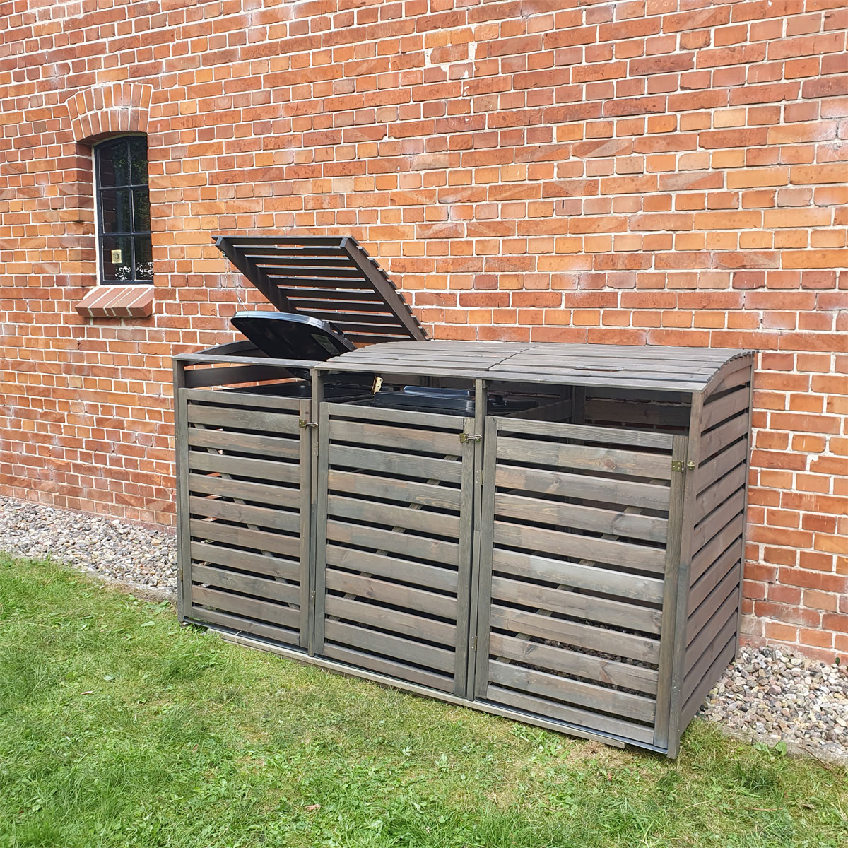 Muelltonnenbox Vario III f. 3 Tonnengrau Bild 1