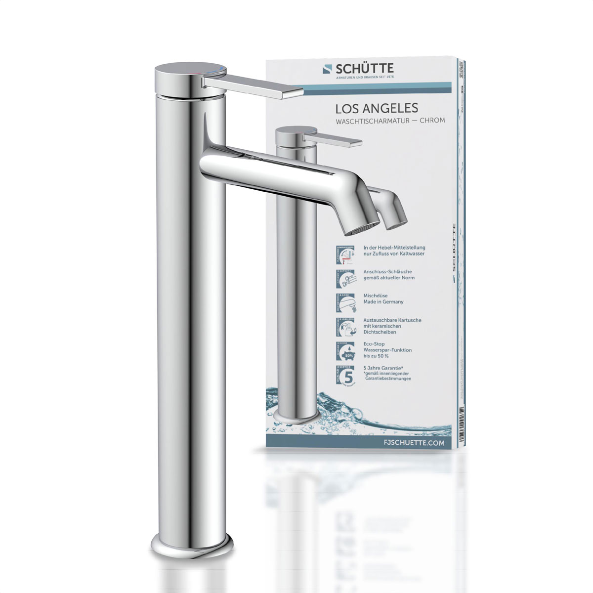 Schütte  Aufsatzwaschtischarmatur „Los Angeles“ chrom Eco-Klick-Funktion Bild 3