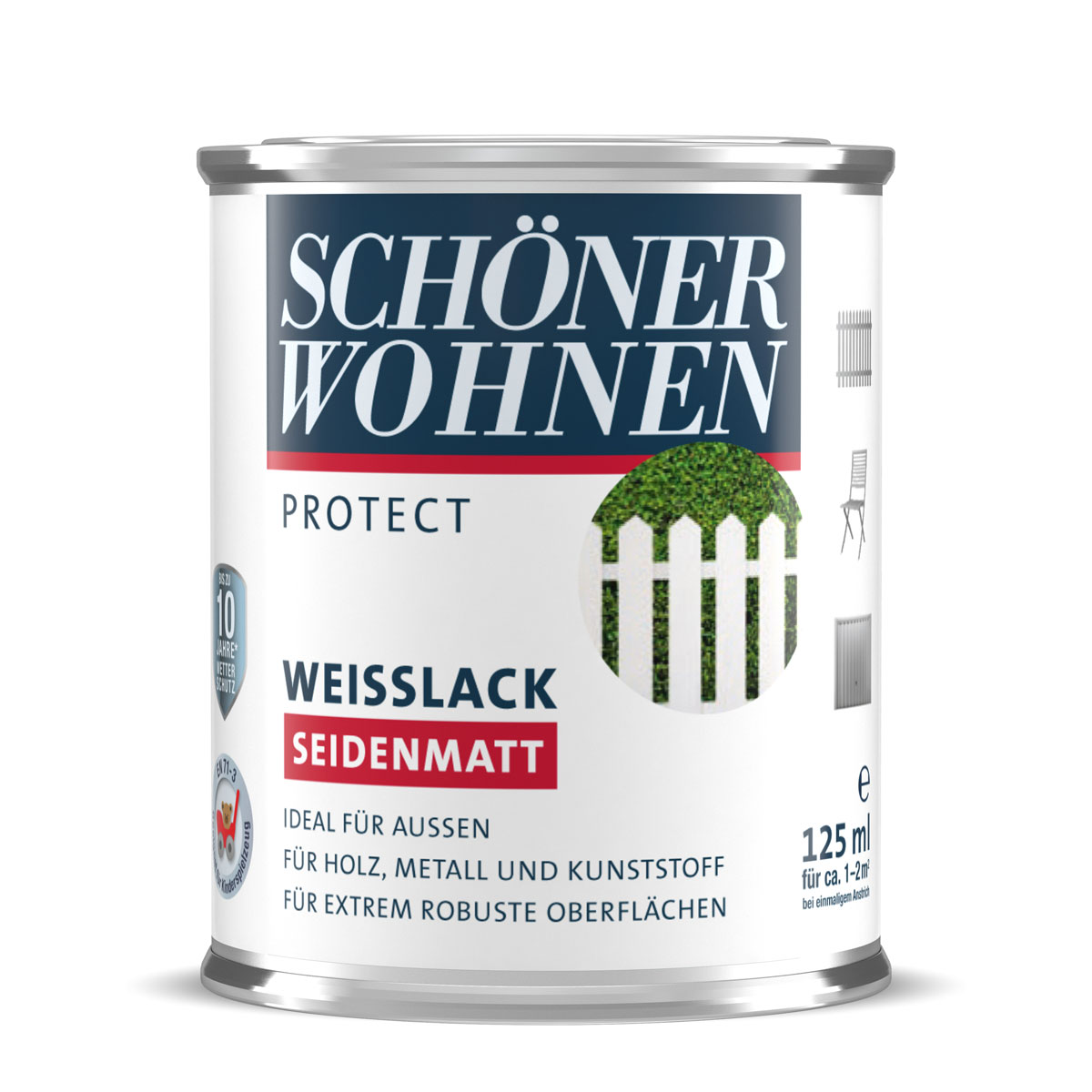 Schöner Wohnen Farbe Weißlack Protect seidenmatt 125 ml