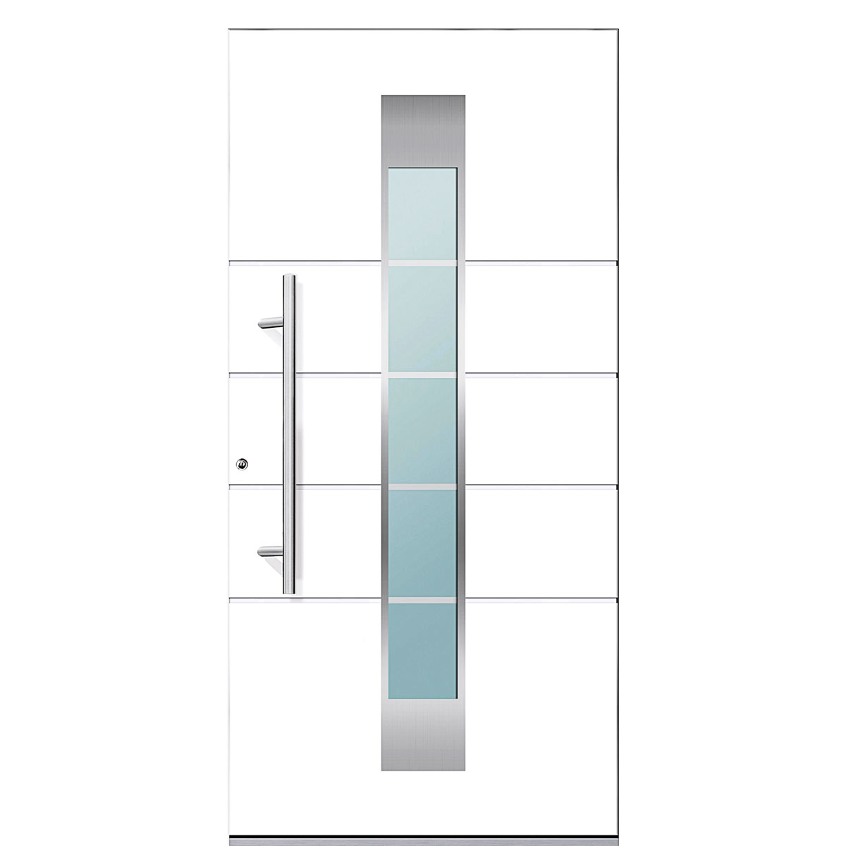 Aluminium-Sicherheitshaustür Turin/Venedig weiß