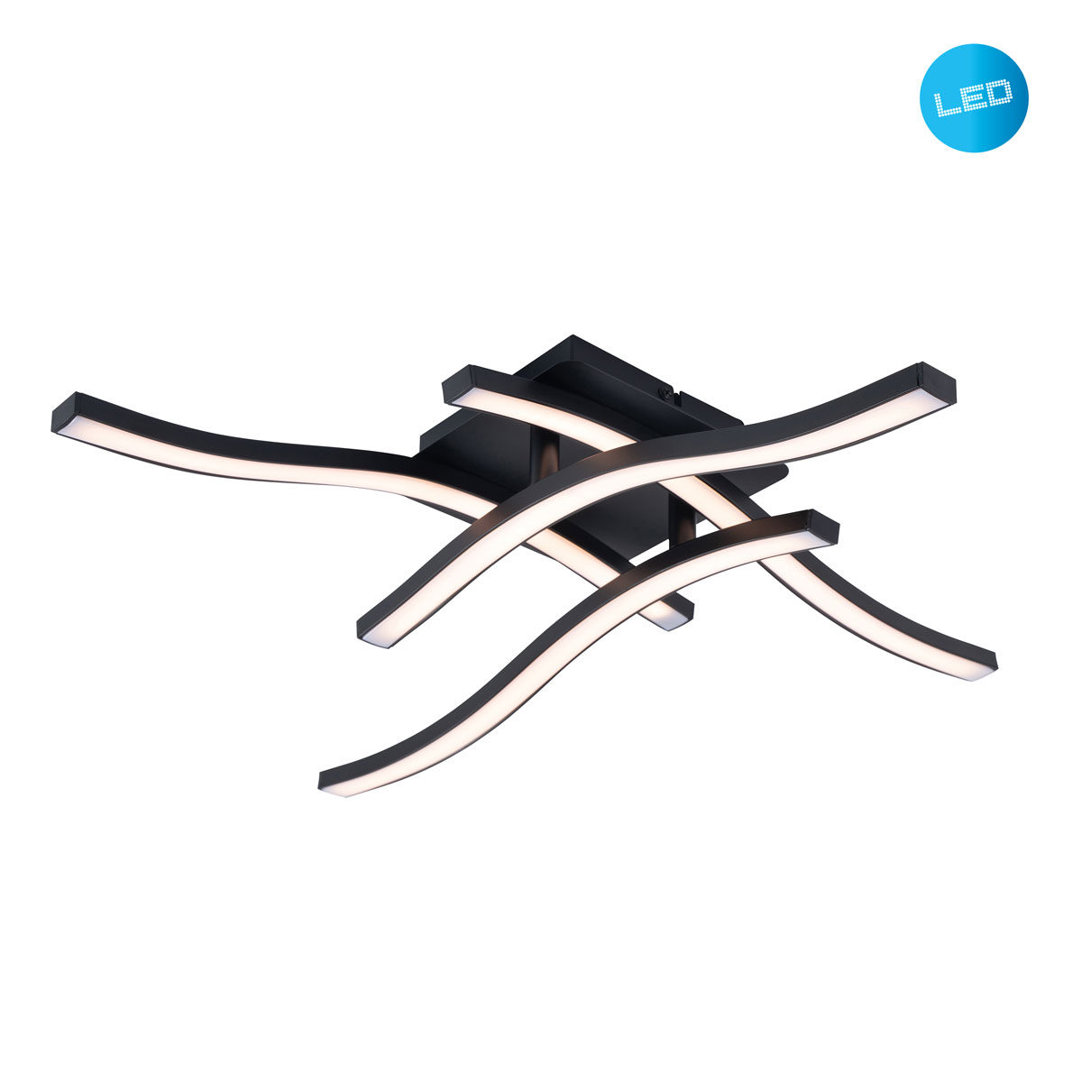 näve LED-Deckenleuchte Onda 45 x 45 cm schwarz