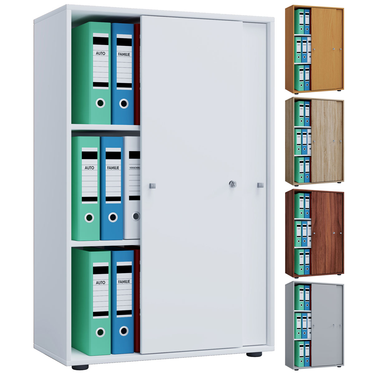 Büroschrank Lona XL mit Schiebetüren Sonoma-Eiche Bild 3