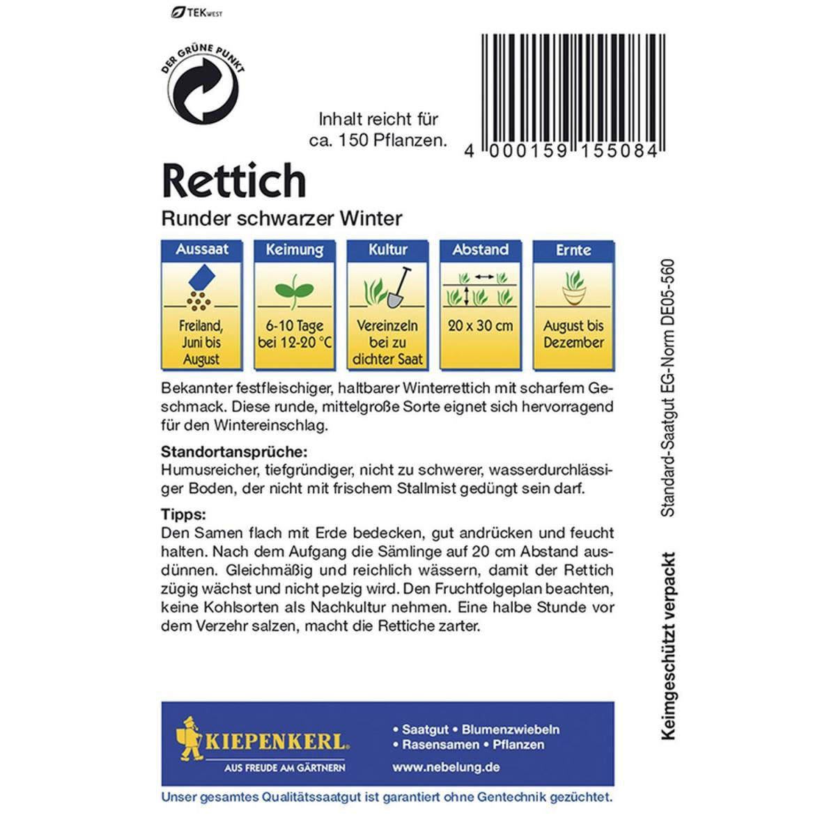 Kiepenkerl Rettich runder schwarzer Winter Bild 2