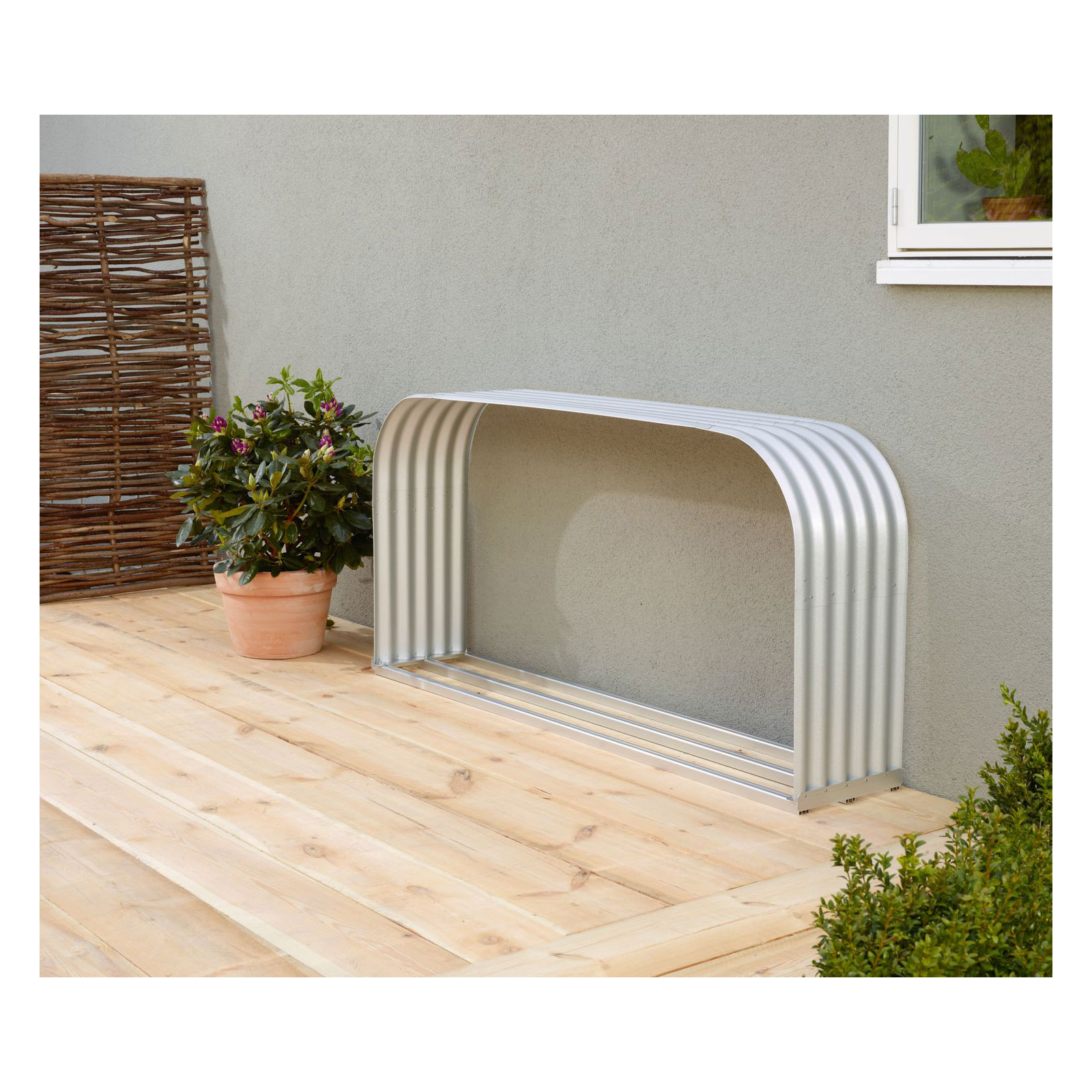 Vitavia Kaminholzregal Lignum 401 flach silber-grau Bild 1