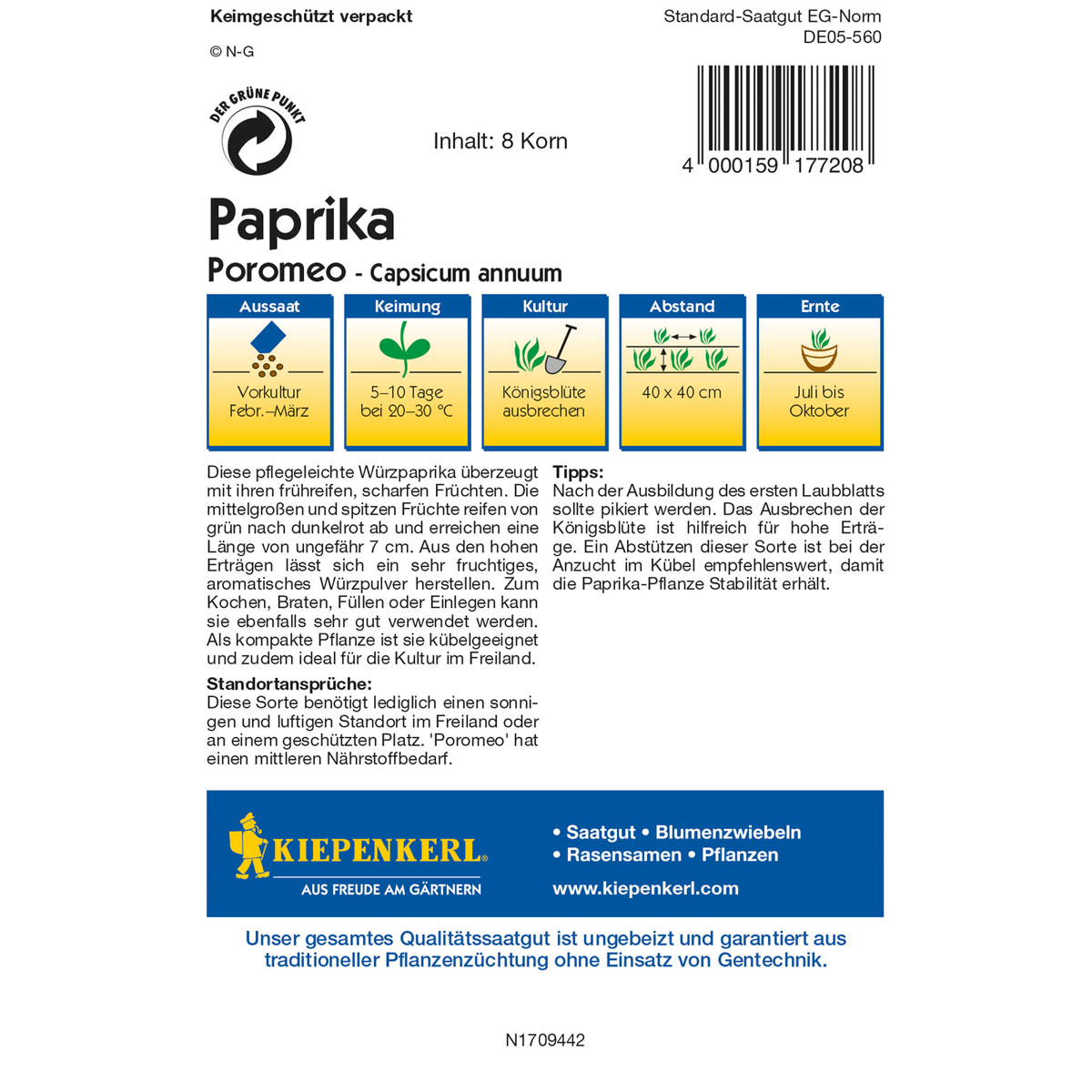 Kiepenkerl Paprika Poromeo Bild 2