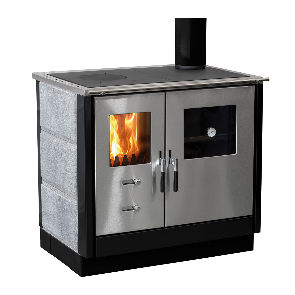 FIREFIX  Küchenherd Maas Stahl Steinverkleidung