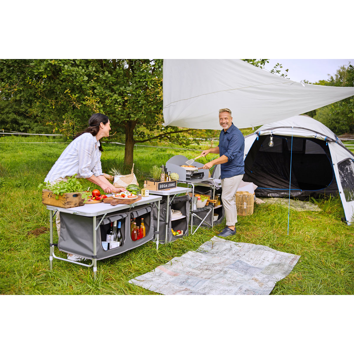 Haveson Camping-Multifunktionstisch Aluminium klappbar Bild 8