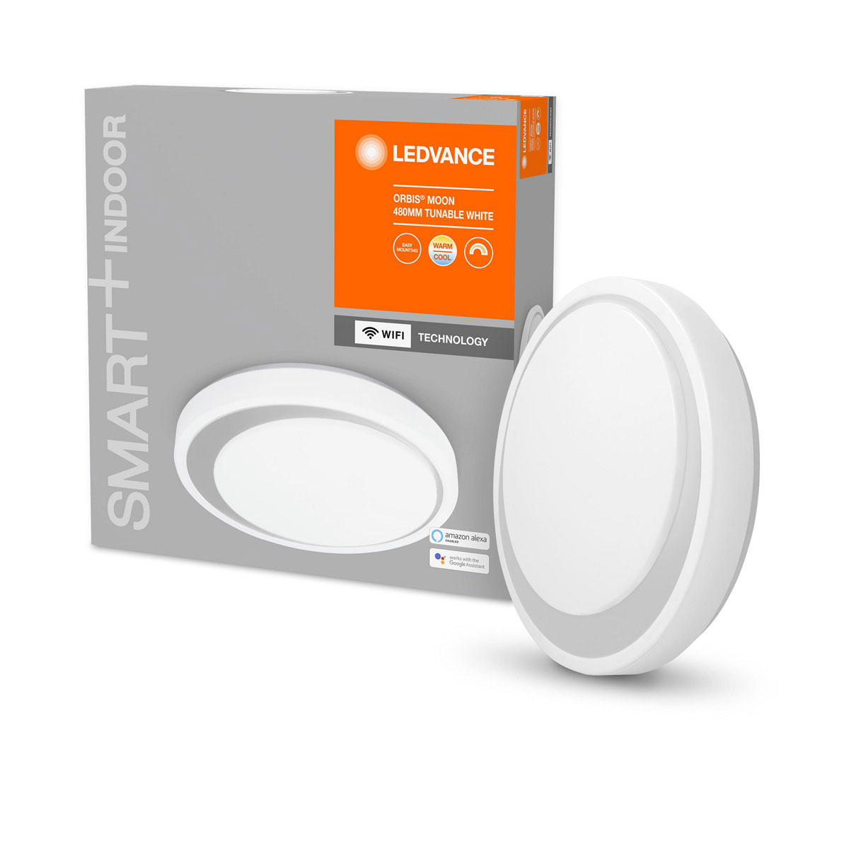 Ledvance SMART+ Deckenleuchte Orbis Moon Durchmesser 48 cm weiß-grau Bild 2
