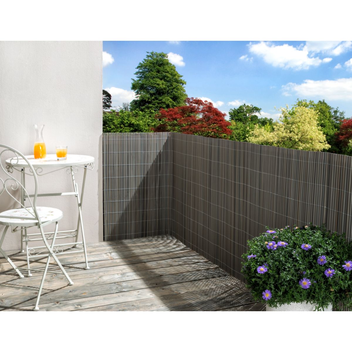 floraworld Sichtschutz Comfort grau 0,9x3 m