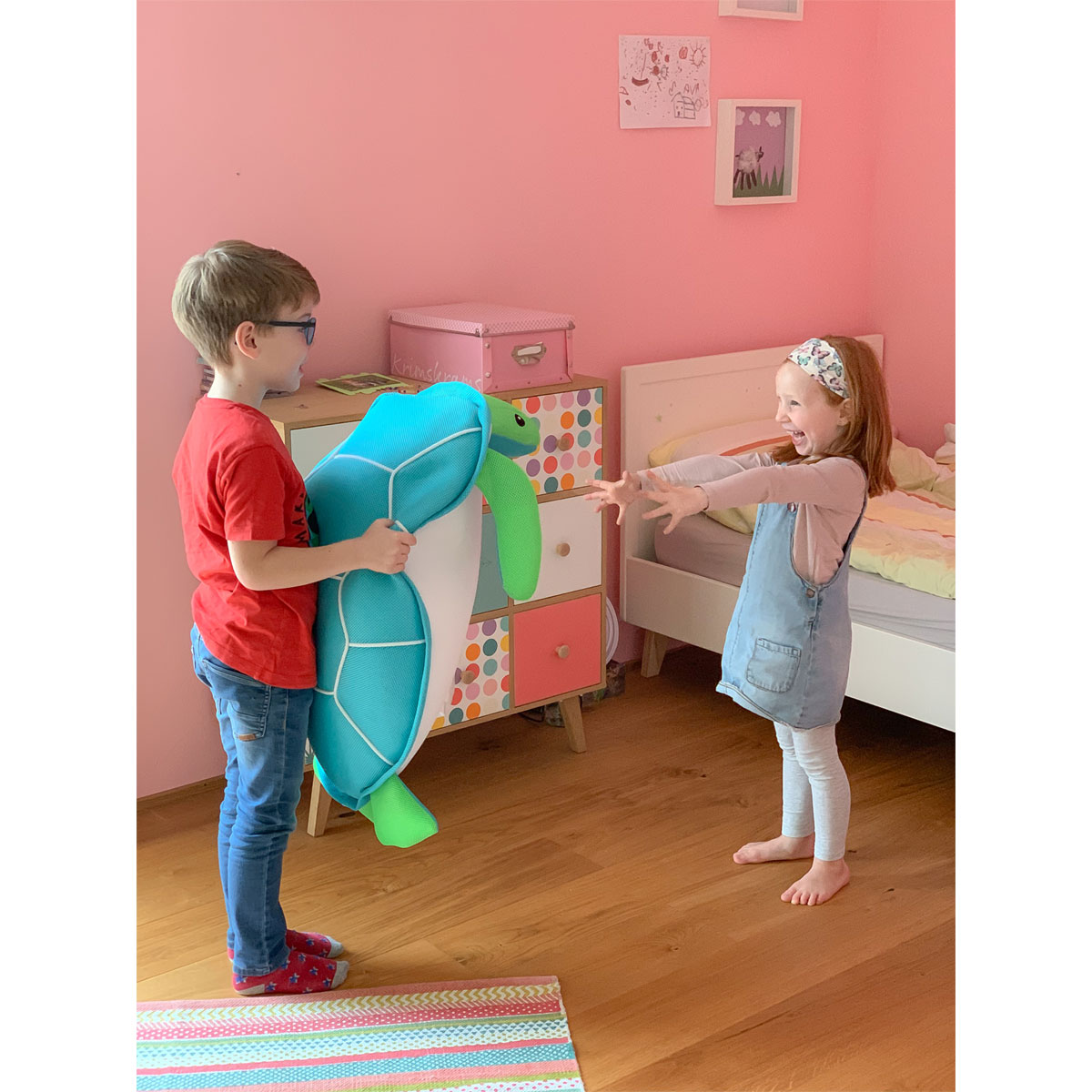 Westmann Sitzsack & Schwimmtier Schildkröte 100x82x15cm Grün Blau Bild 9