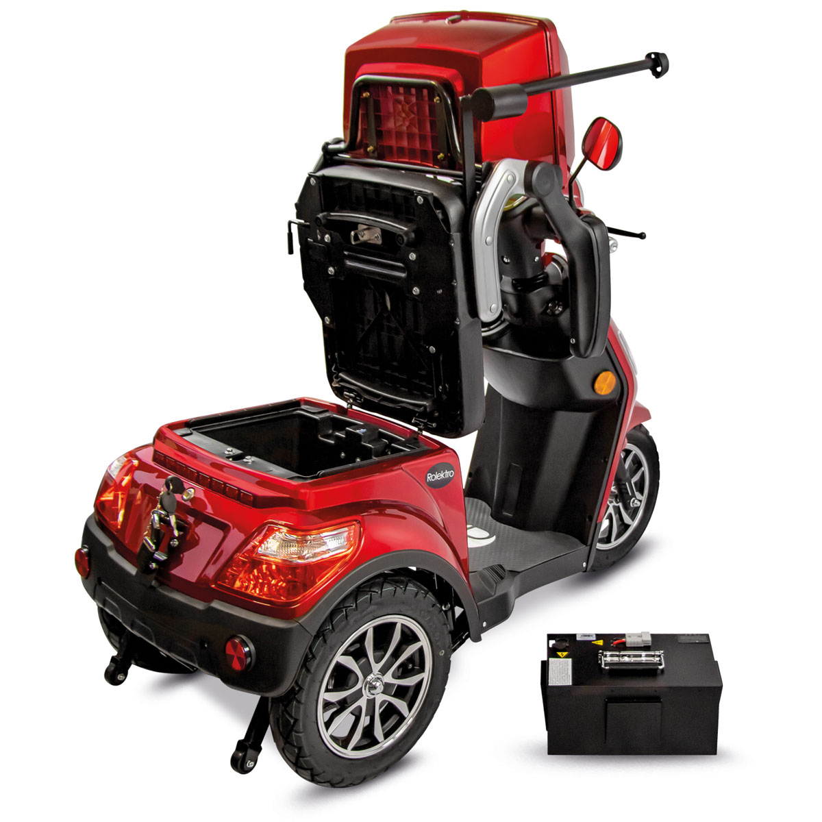 Rolektro E-Trike 15 V.3 Lithium Rot 60-30AH Akku 1000 Watt Bild 8