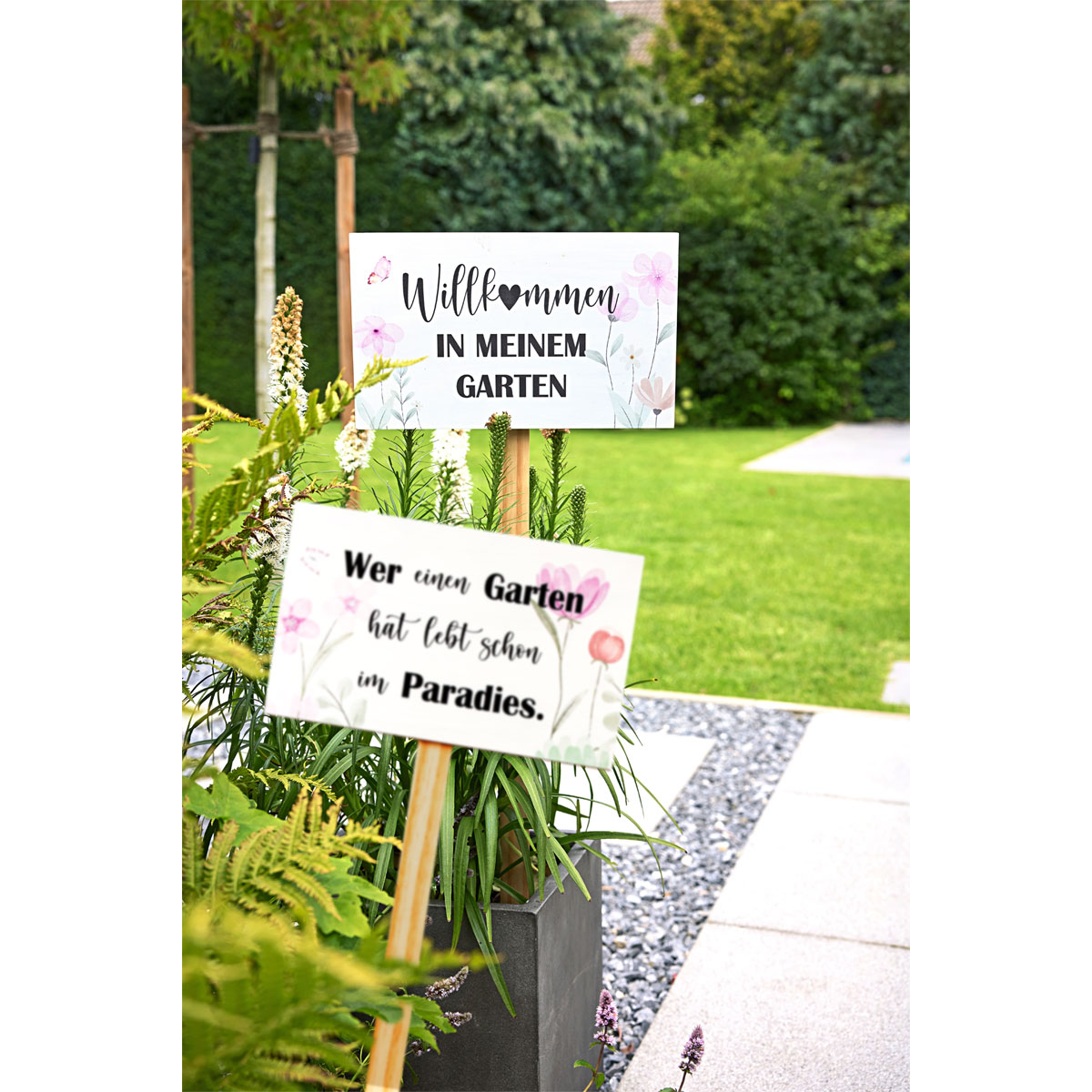 Gartenstecker Willkommen Bild 3