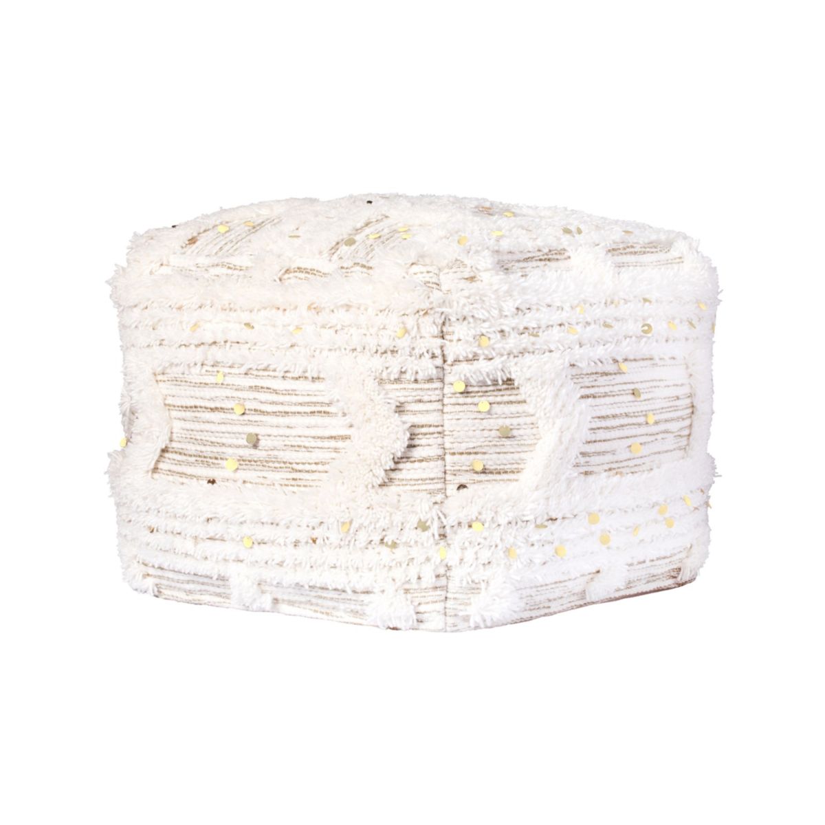 Pouf Hocker Bohist 425 creme khaki 50x50cm