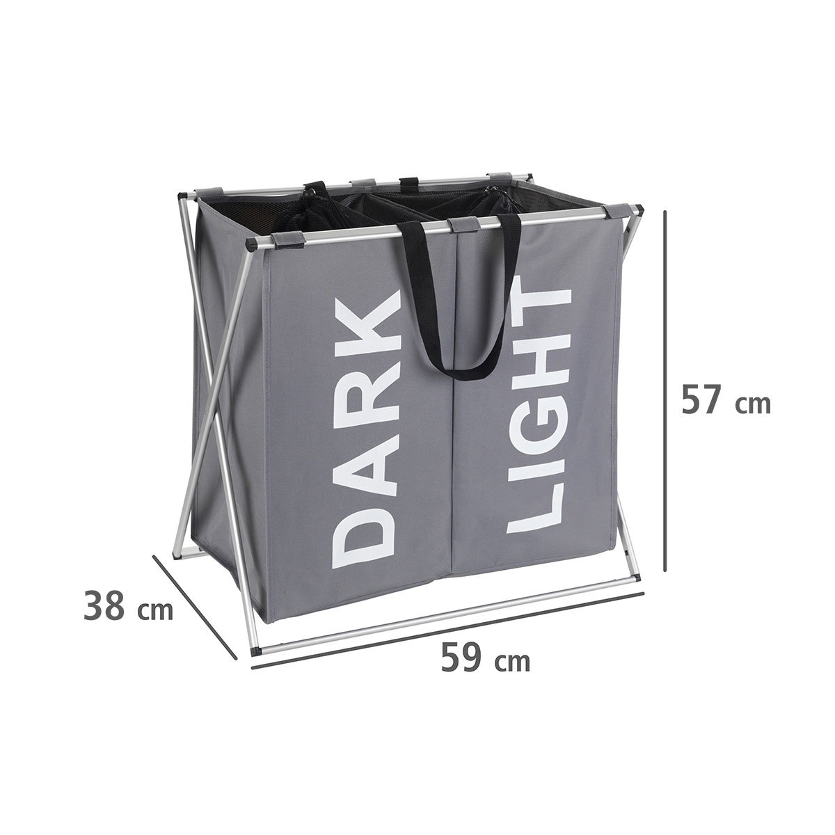 Wenko Wäschesammler Duo grau 120 l Bild 4