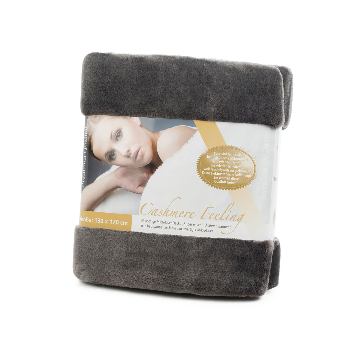 Gözze Cashmere Decke Feeling 130 x 170 cm anthrazit