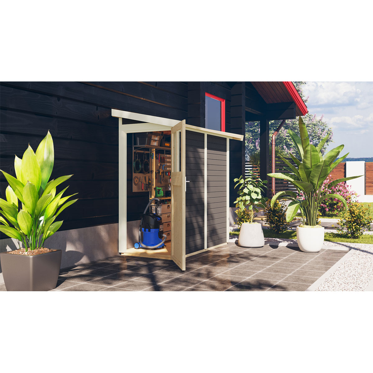 Karibu Gartenhaus Goerlitz terragrau