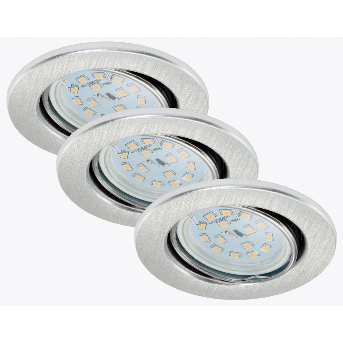 Briloner LED-Einbauleuchten-Set 8,6 x 7 cm grau
