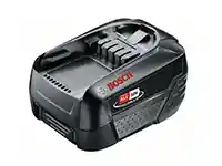 Ein schwarzer Bosch-Akku.