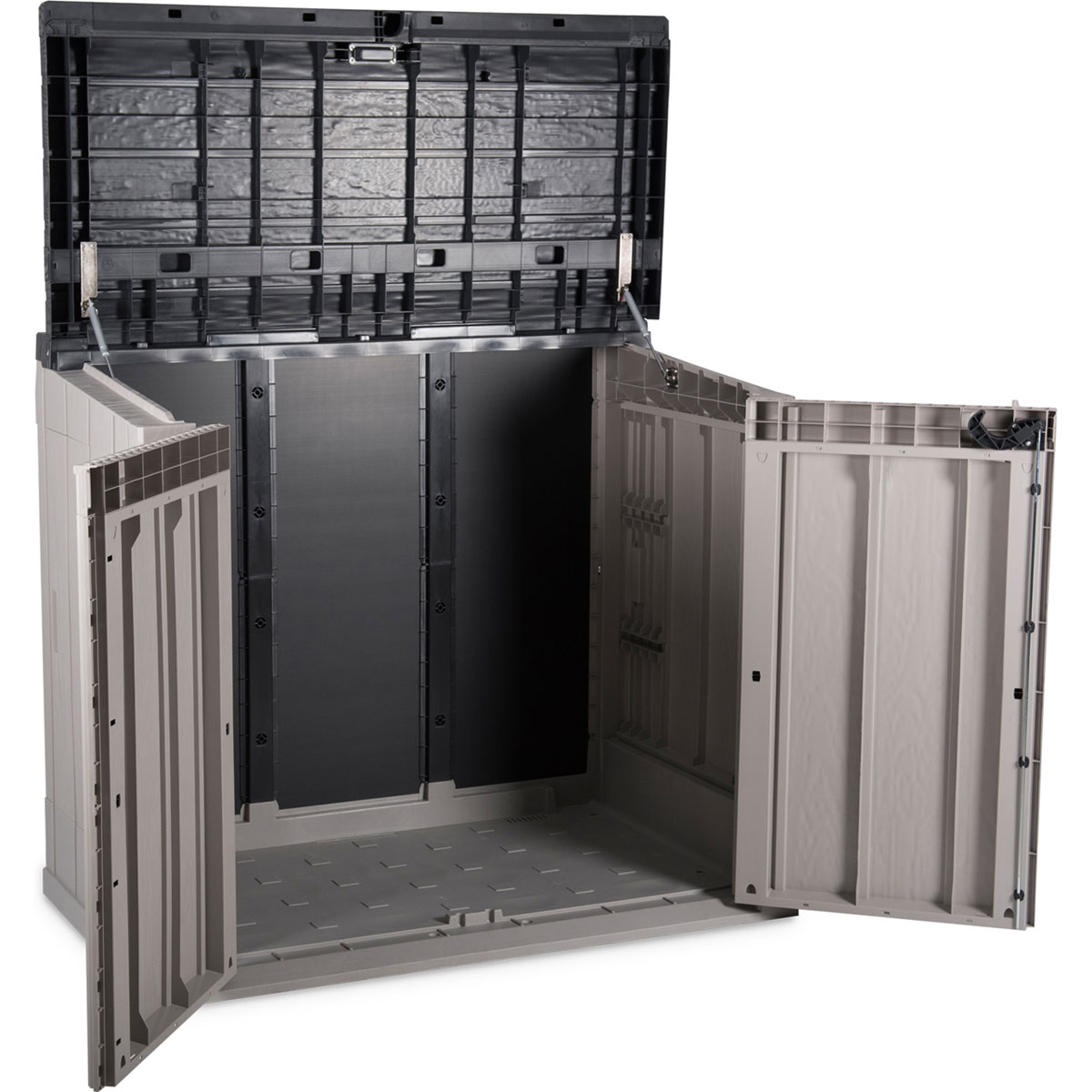 dobar Mülltonnenbox verschließbar 129,5 x 74,5 x 111 cm taupe/anthrazit Bild 4