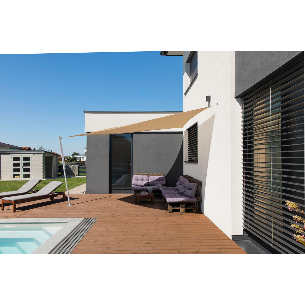 Dreieck-Segel Capri 4 x 4 x 4 m reed Bild 2