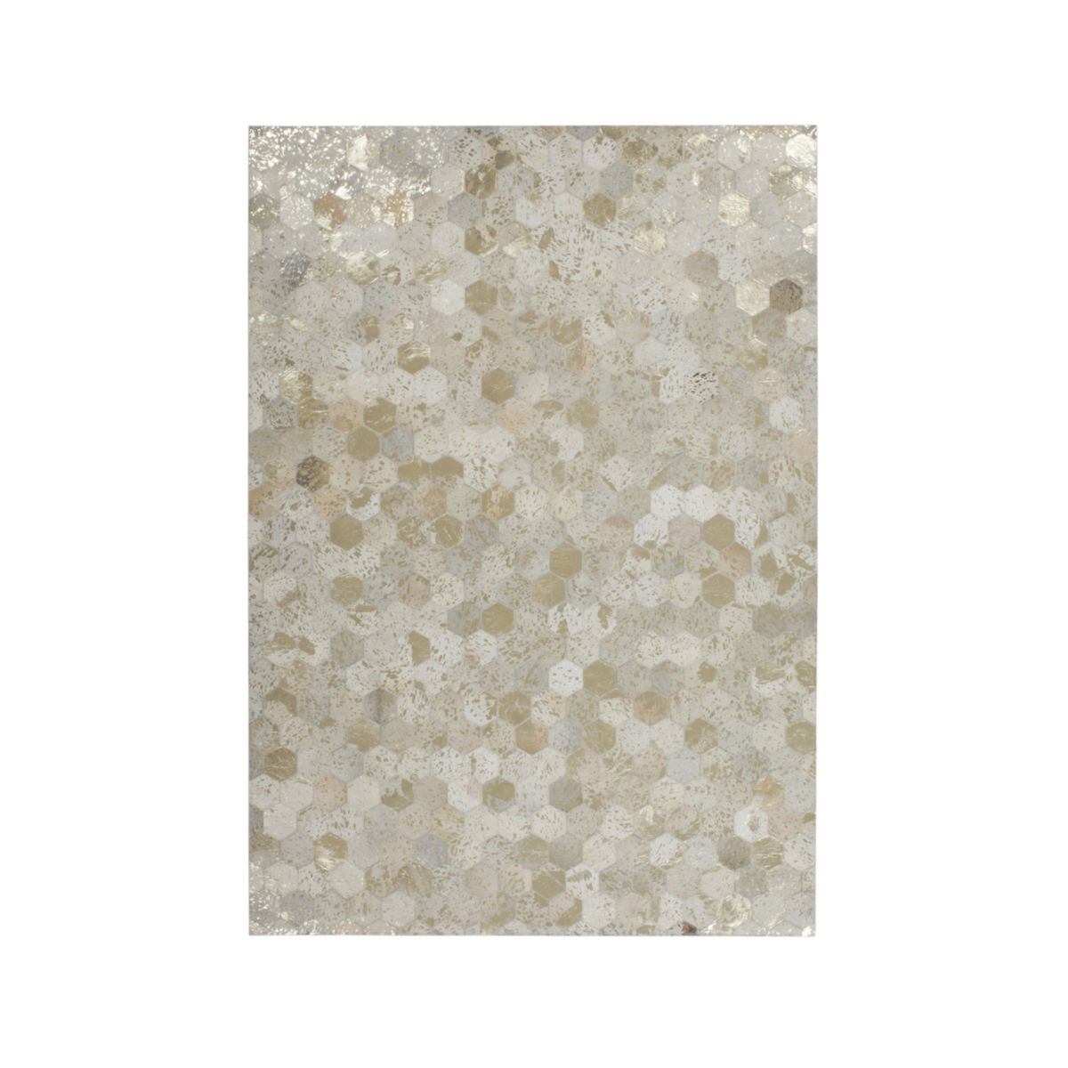 Lederteppich Spark 210 elfenbein/gold