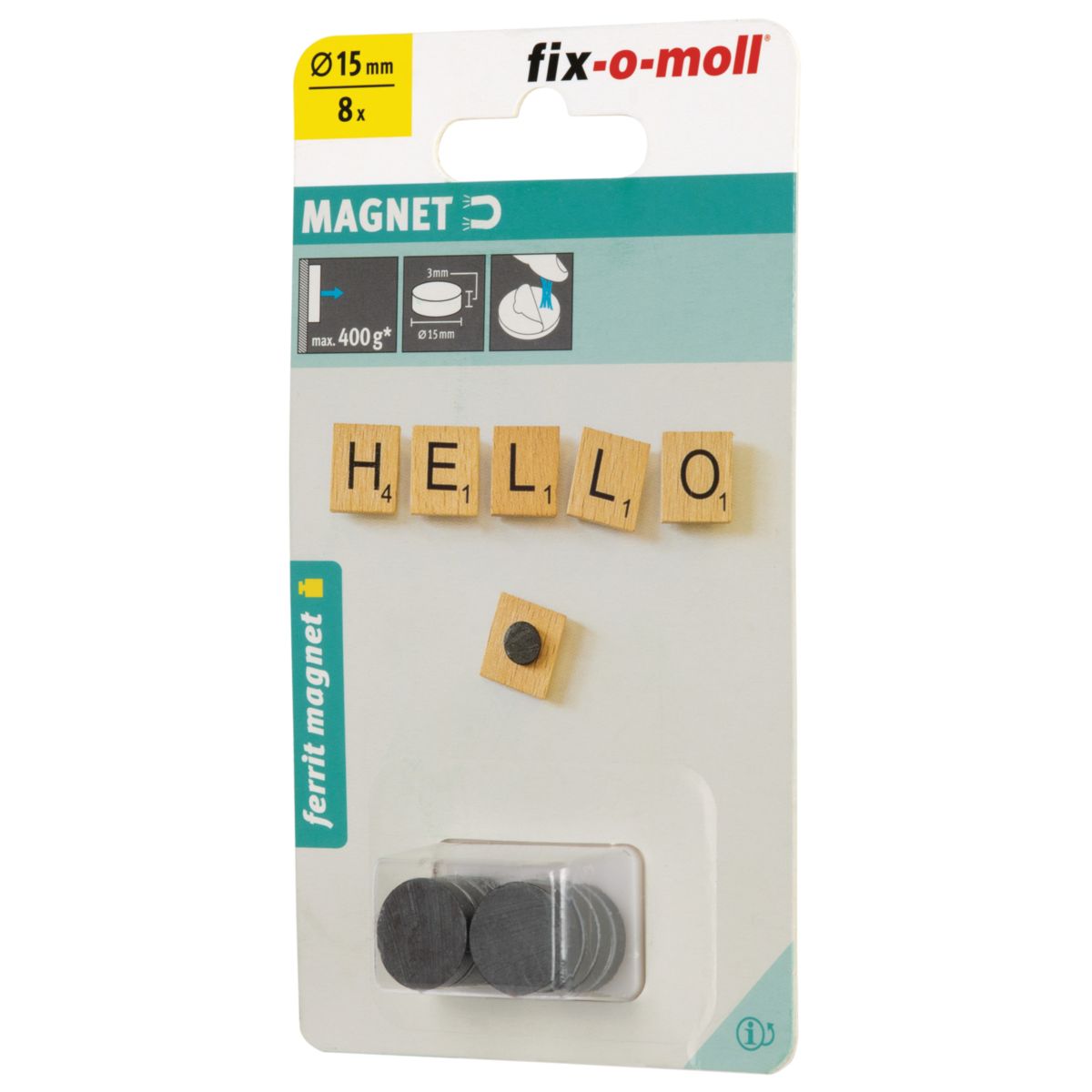 Suki Magnetscheibe Ferrit, selbstklebend, Ø 15 x 3 mm, schwarz Bild 4