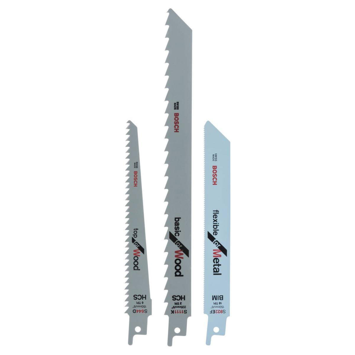Bosch  DIY Säbelsägeblattset S922EF BIM/S644D HCS/S1111K HCS 3- teilig  Bild 1