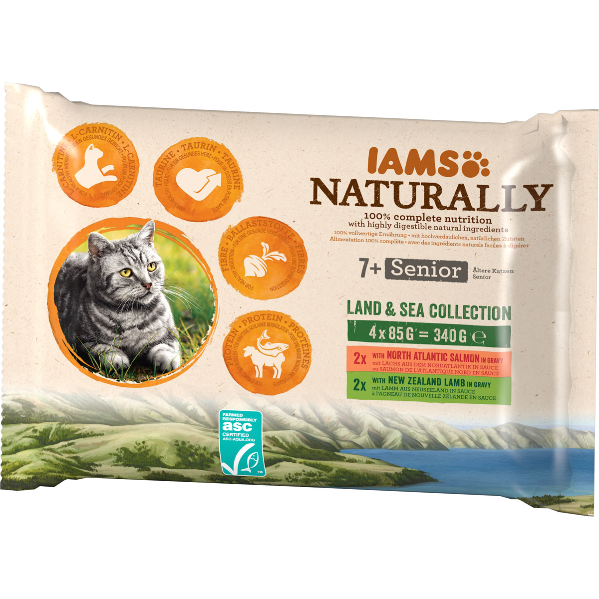 IAMS Nassfutter Naturally Katze Senior Mix 4 x 85 g Bild 1