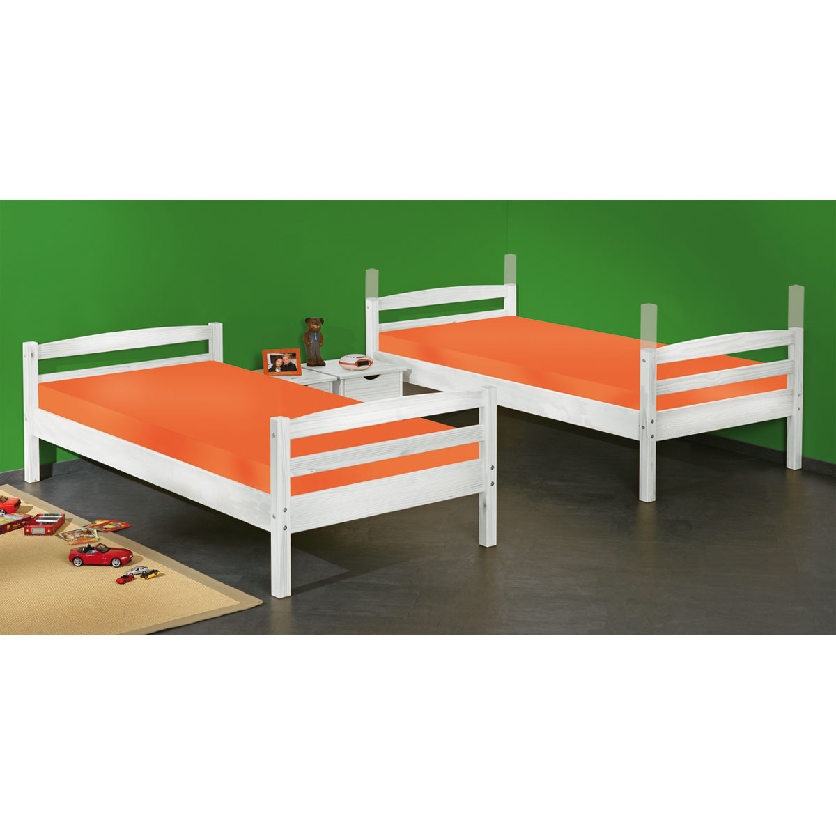 Inter Link Etagenbett „Annika“, 200x90cm, mit 2 Rosten, weiß Bild 3