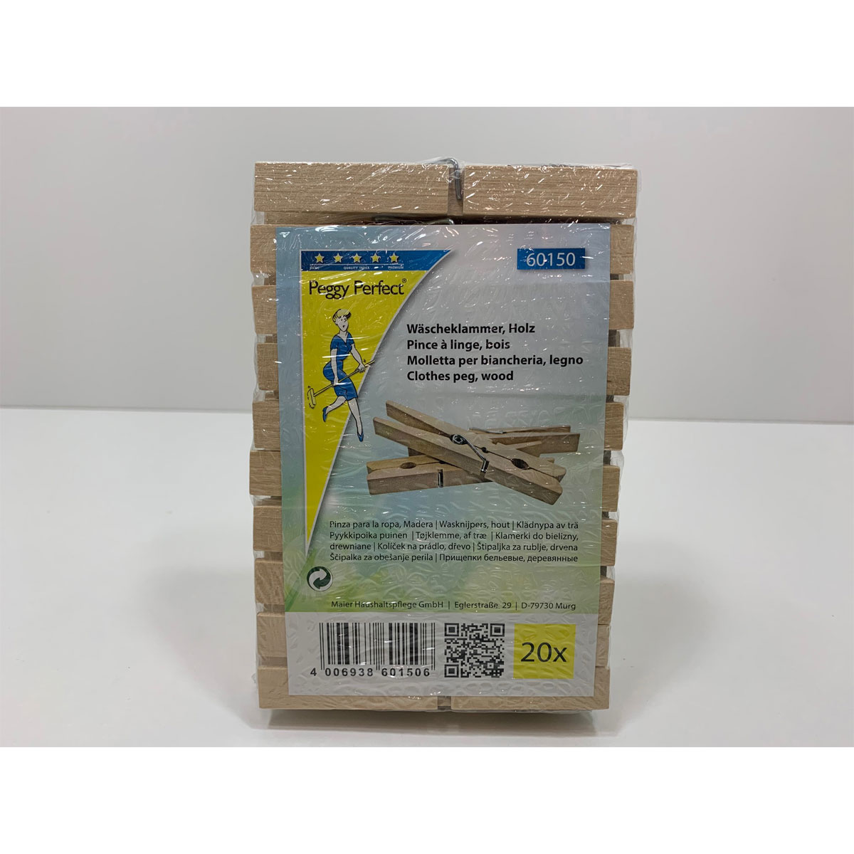 Peggy-Perfect Riesen Holzklammern 20er-Pack
