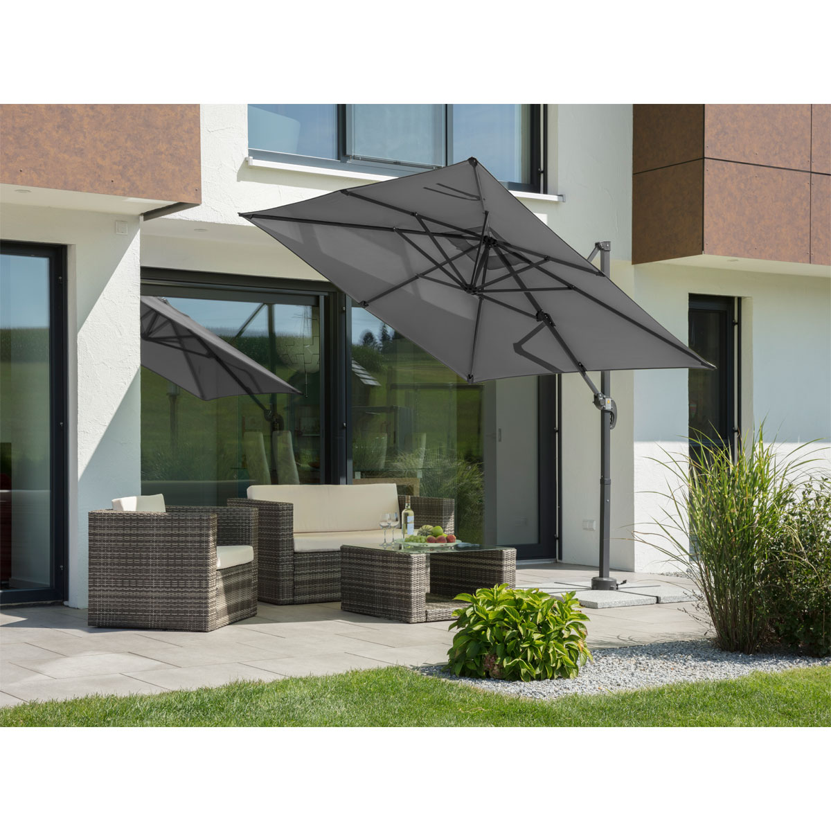 Schneider Schirme Ampelschirm Rhodos Junior 230 x 230 cm anthrazit Bild 4