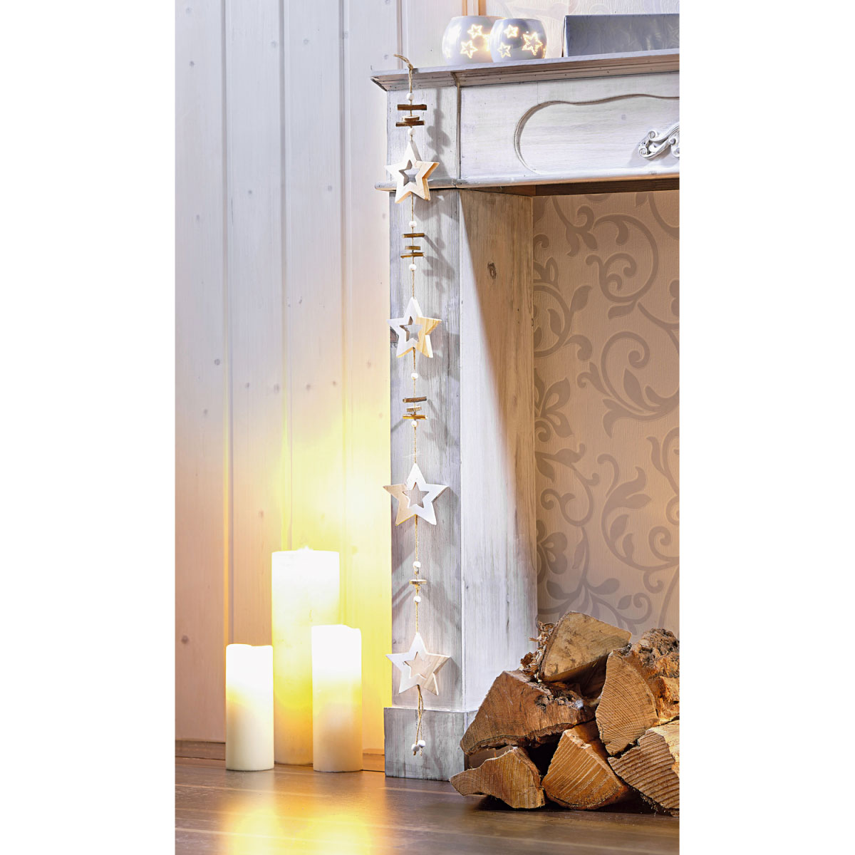 Holz-Sternen-Girlande für Innen Bild 2