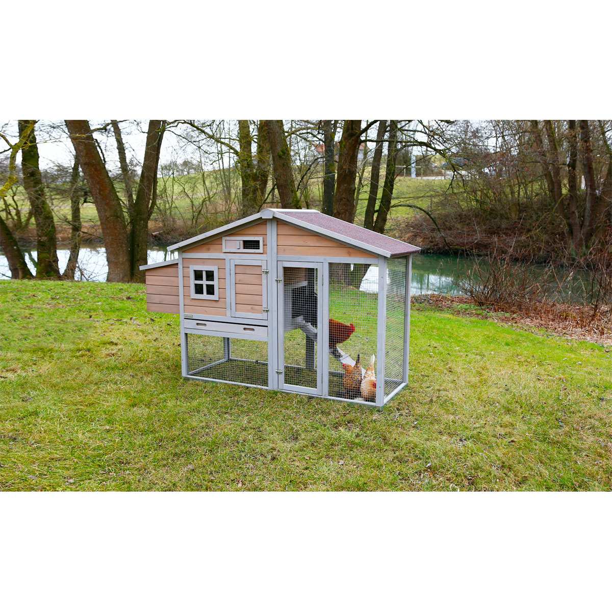 Hühnerstall Bonny 181 x 118 x 65 cm beige-weiß Bild 10